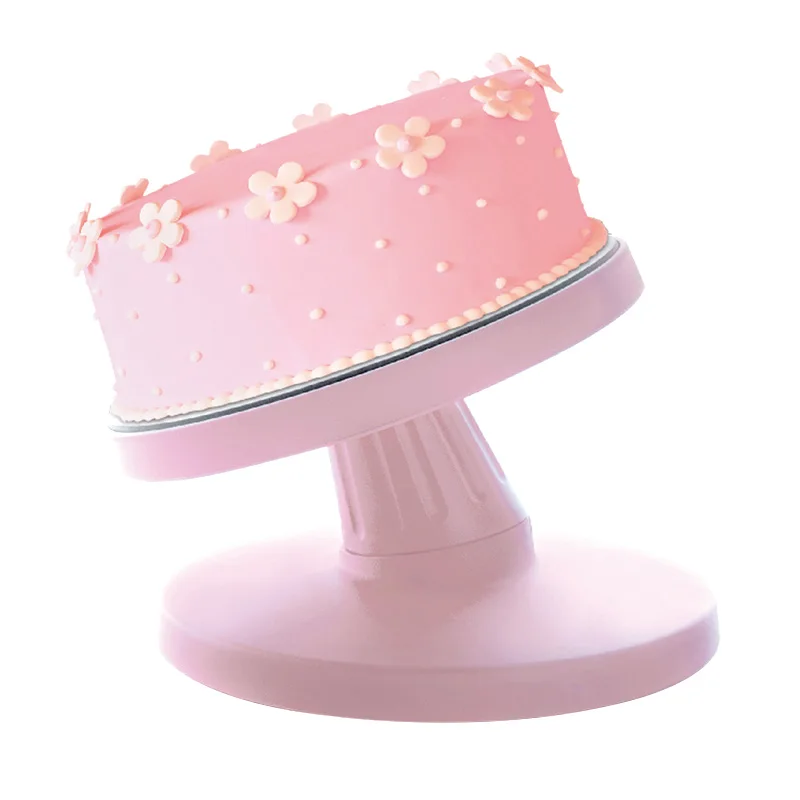 

Professional Baking Tools Pink Plastic Stand Angle Adjustable Rotation Tilting Decorating Cake tools Turntable cake stand