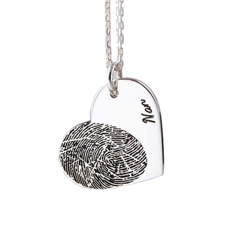 

Charare silver 925 fingerprint couple necklace accessories