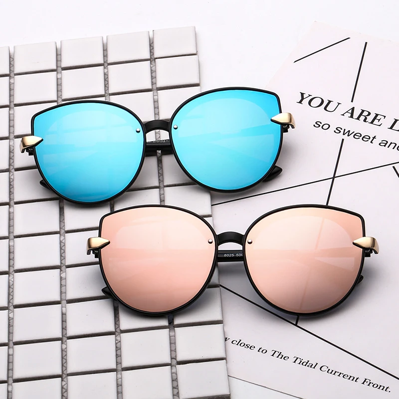 Designer Spring Hinge Kaleidoscope Glasses Women Cat Eye Polarized Sunglasses
