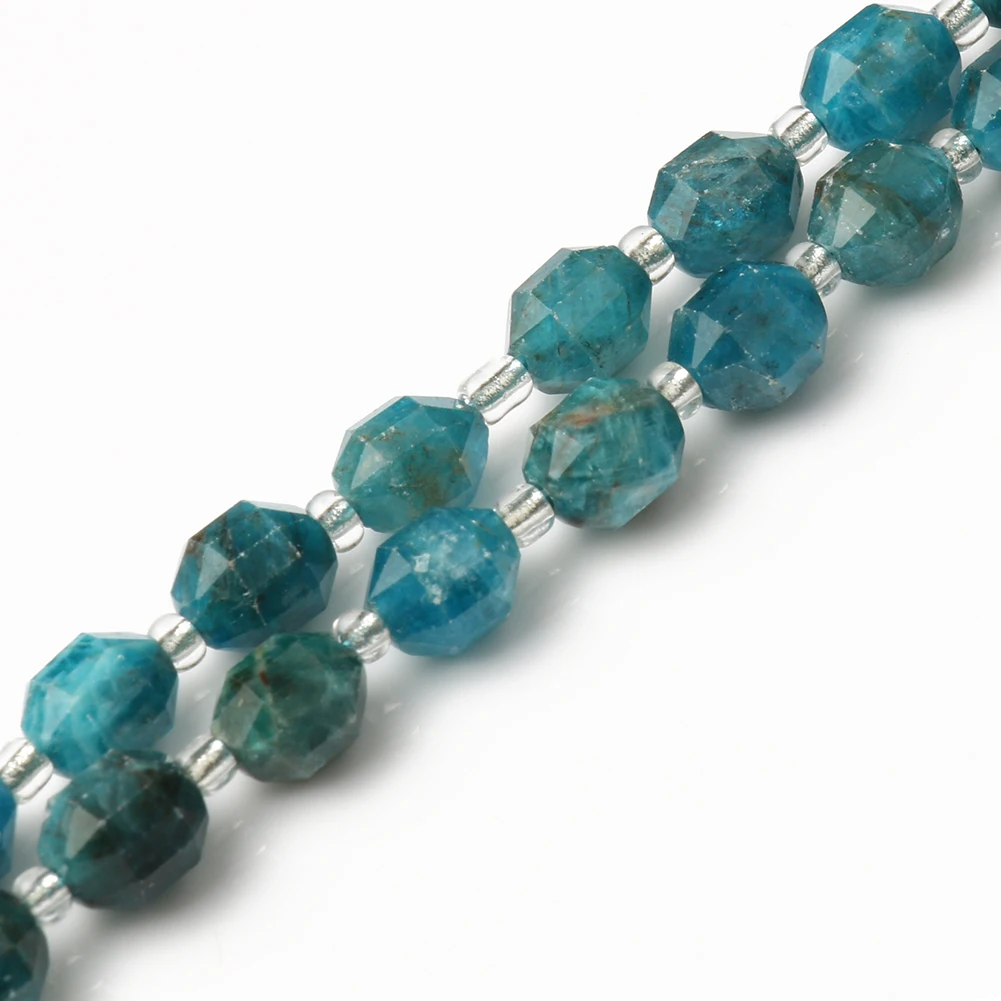 

Wholesale 7.5Inches/15Inches 8mm Faceted Olive Shape Blue Apatite Loose Stone Beads For Jewelry DIY Bracelet