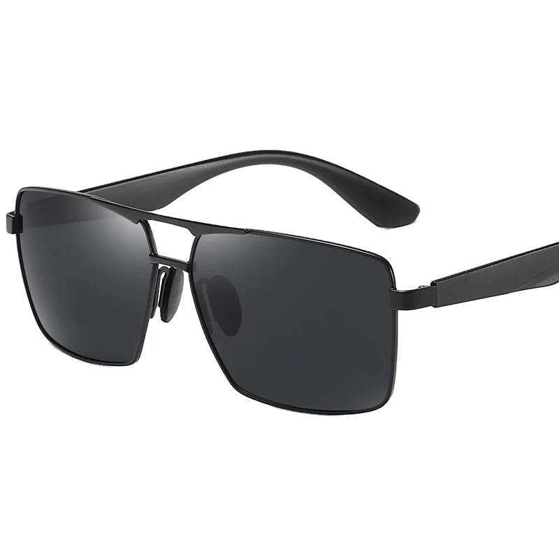 

SHINELOT 201902 New Square-Framed Metal Polarized Sunglasses Stylish Men's Casual Sunglasses Aluminum Frame Polarized Sunglasses
