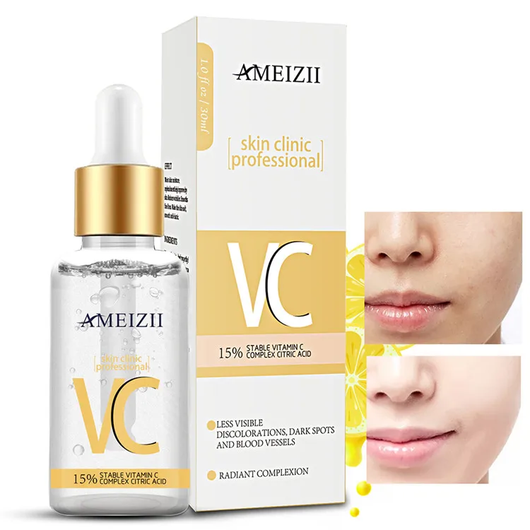

100% Natural Vitamin C Serum Facial Kit for Women Skin Care Solution Packaging Plant Extract Whitening Organic VC Serum