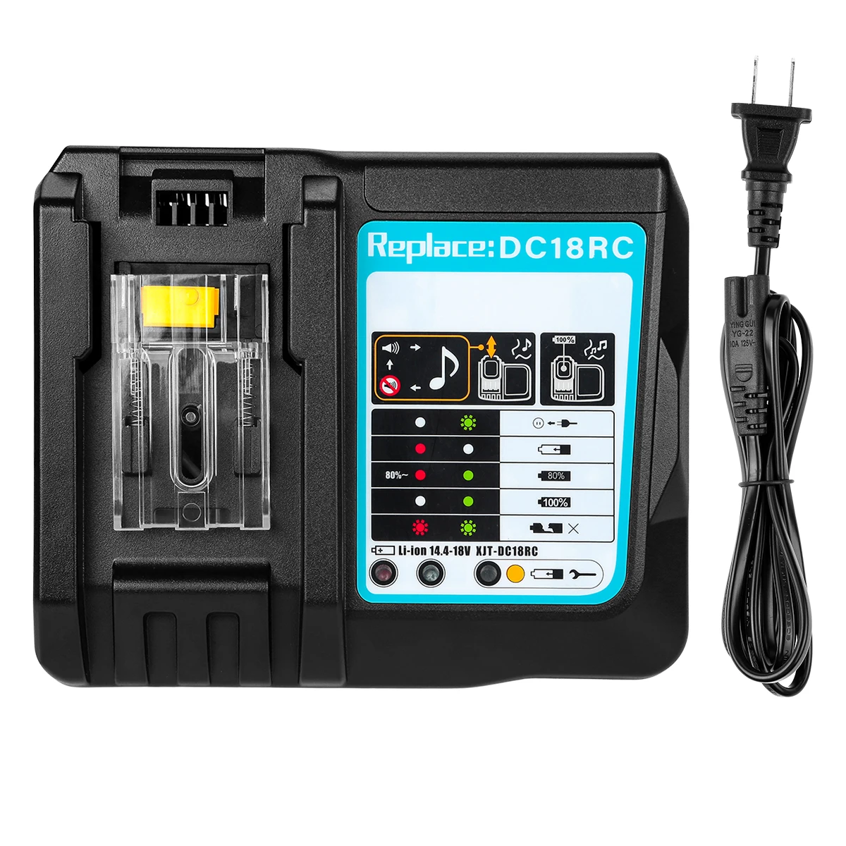 

Li-ion Power Tools Battery Charger for Makita 14v-18v Cordless Drill Charger for Makita Bl1830 Bl1840 Bl1850 Bl1860 Charger, Black