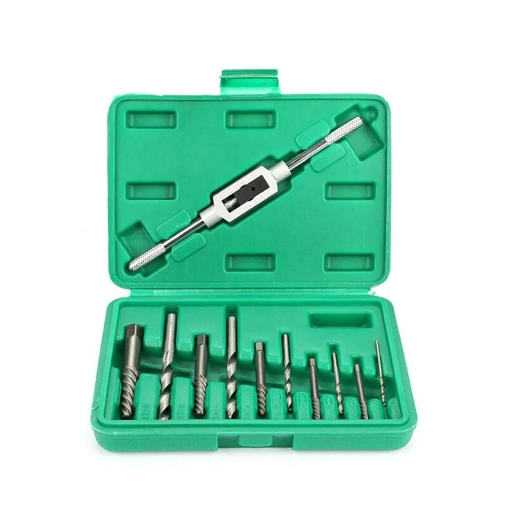 

Free Shipping Damaged Screw Extractor Tool Kit Stripped Screw Remover Set with Plier Wrench, Green+silver