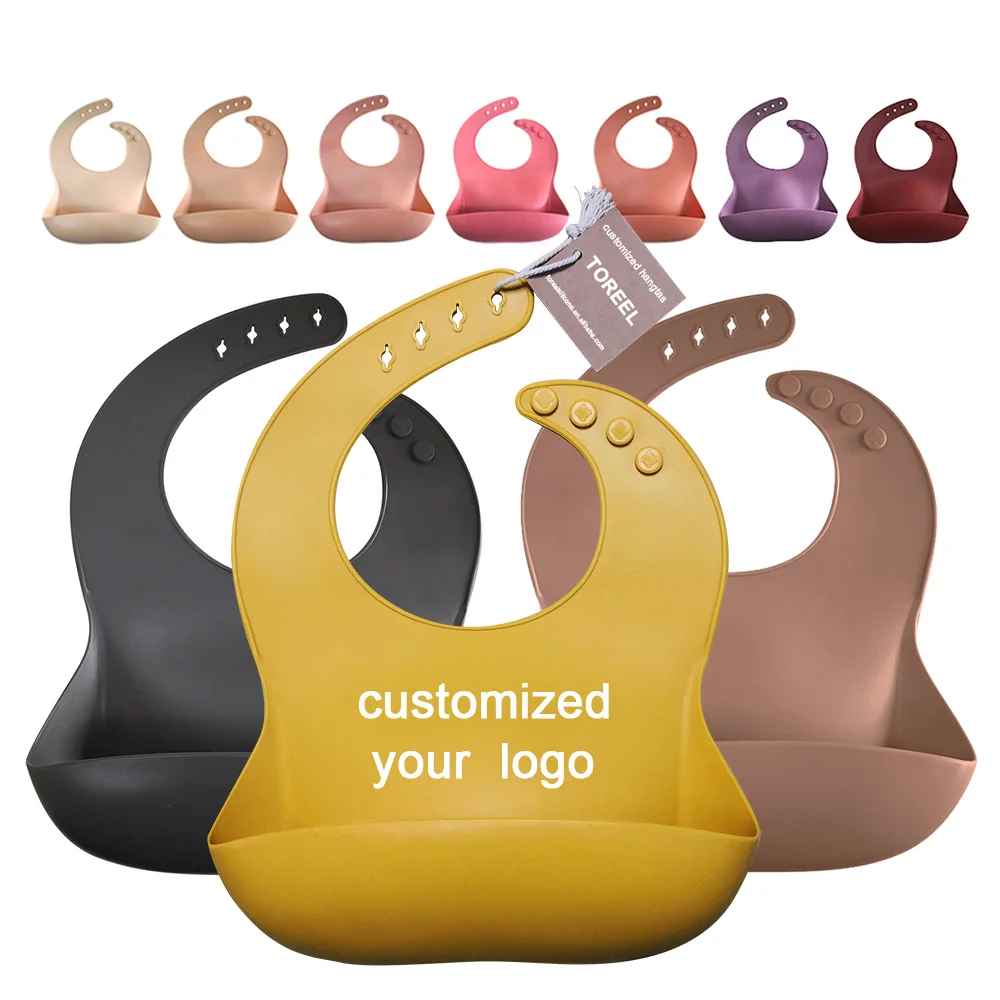 

Wholesale Food Grade Waterproof Washable silicone baby bib for baby