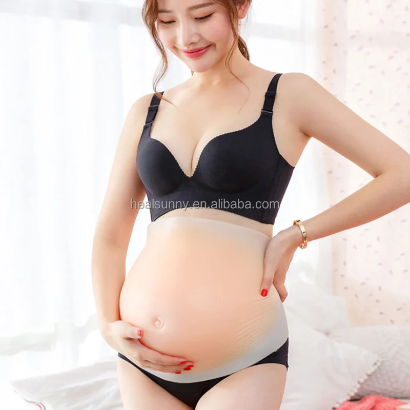 

Baby Tummy skin Silicone Artificial Belly Fake Pregnant Belly for Crossdresser Pregnant 6~7 Month, Light skin, skin