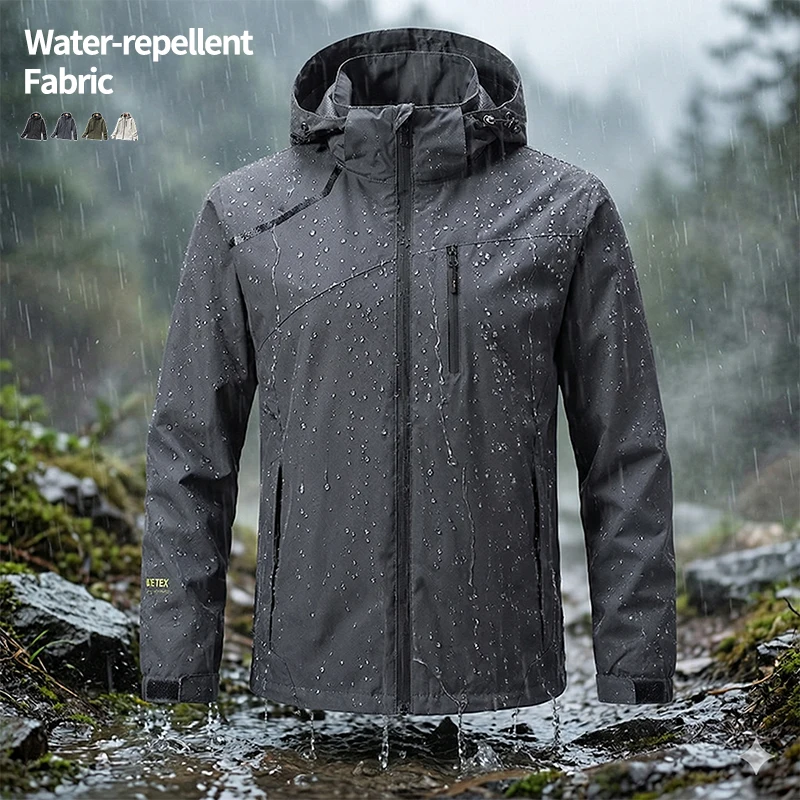Men's Jackets Waterproof Fleece Lining Removable Hood Windproof OEM Custom Print Autumn Season Customized OEM Service