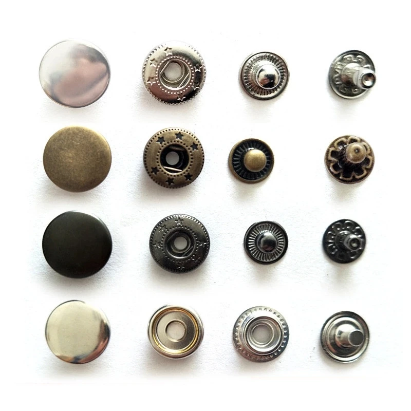 Wholesale Custom Different Sizes Round Brass Silver Metal Snap Buttons ...