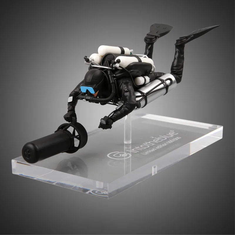 

handmade technical dive sidemount diver miniature diver model for desktop decoration, Black