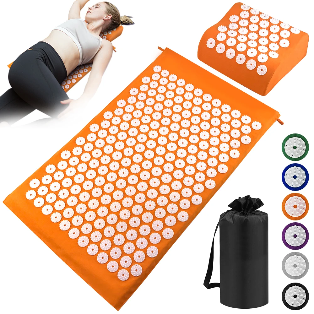 

Acupressure Head Neck Back Foot Massage Cushion Pillow Yoga Spike Mat Anti-stress Acupuncture Pad Needle Massager