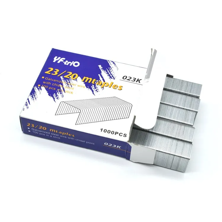 
OEM/ODM Stationery factory heavy duty staple pin 23/8 23/10 23/13 23/15 23/17 23/20 23/23 High quality lower price 