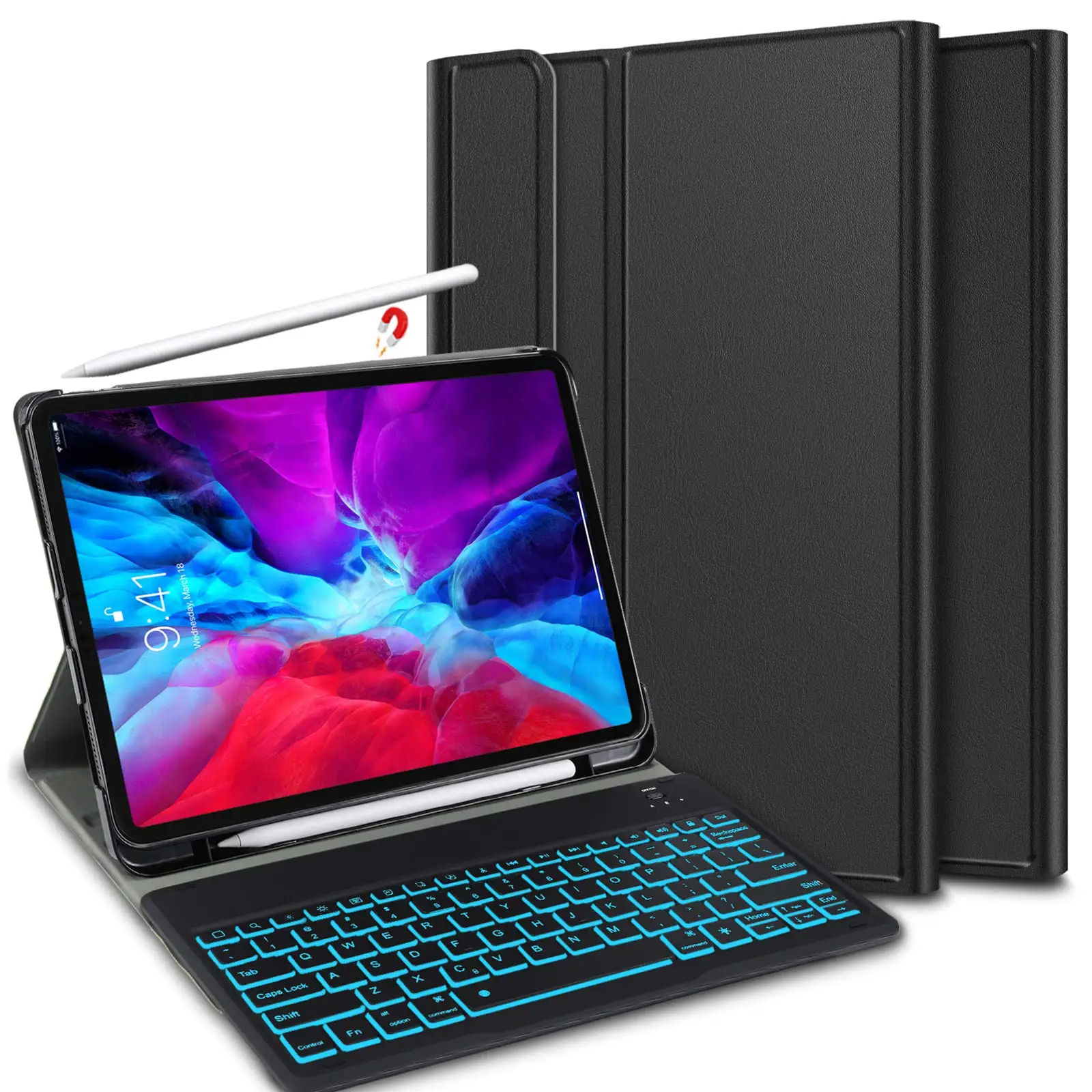 

Keyboard Case for iPad Pro 12.9 inch, Detachable Wireless Keyboard with Charging Pencil Holder Case for iPad Pro 12.9 2020