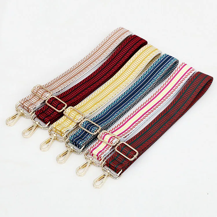 

Meetee B-X041 New Widening And Thickening Adjustable Striped Cotton Belt Long Bag Strap, 12 colors