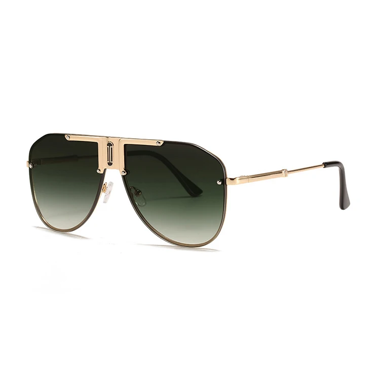 

2020 newest Square One Piece Big Frame Metal Sunglasses oversized personalized designer sunglasses women
