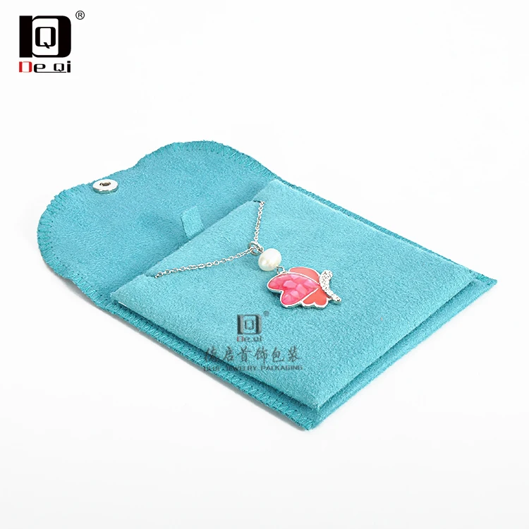 
Fashion high quality Custom velvet jewelry packaging pouch bag blue 