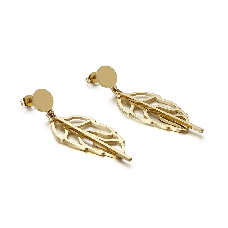 Fashionable leaf earrings for women simple and versatile earrings with flowers and leaves