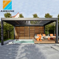 

Garden free standing waterproof automatic modern bioclimatique aluminum pergola gazebo outdoor