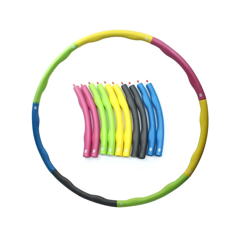 

Chinese New Design Foam Waist Trainer Hola Hoops Adjustable Design with 8 Detachable Sections Get Slim Adult Hoola Hoop, Pink blue gray, green, yellow custom