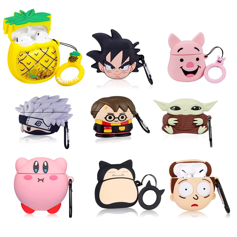 

2021 Protective 3D Cartoon Airpod Case Silicone Supplier for Airpods Charging Case 1 2 Pro, Multi colors or customized