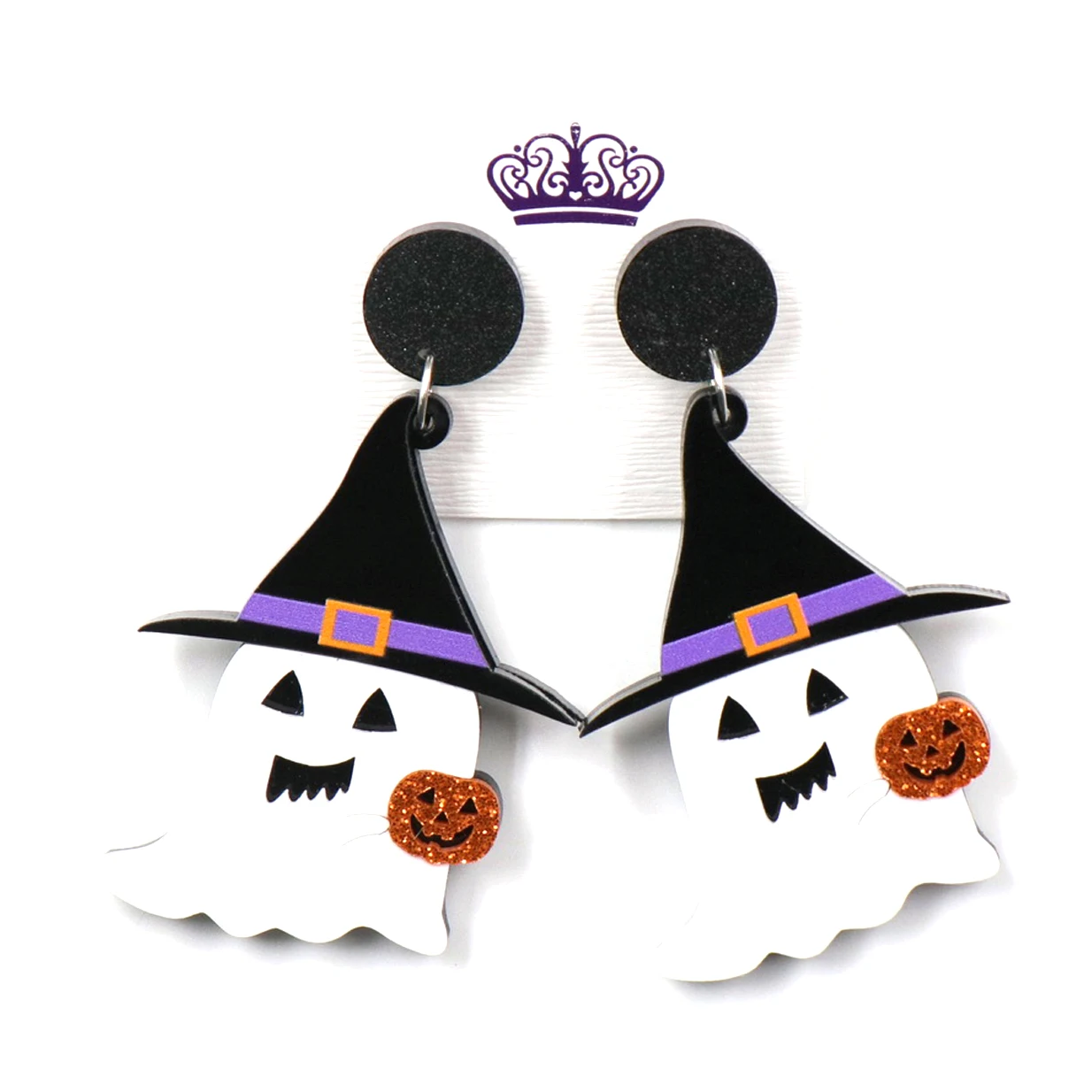 

ERS010ER1162 Fashion Halloween Ghost Halloween Glitter Acrylic Dangle Earrings