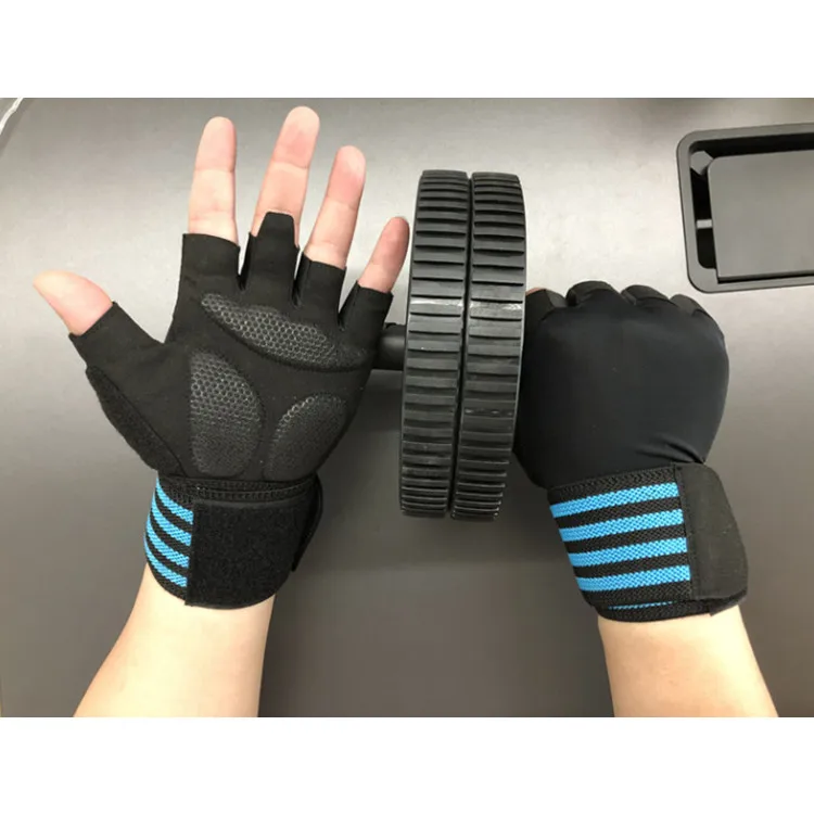 

Adjustable With Wrist Wraps half finger workout gloves gym gloves weight lifting gloves, Optional