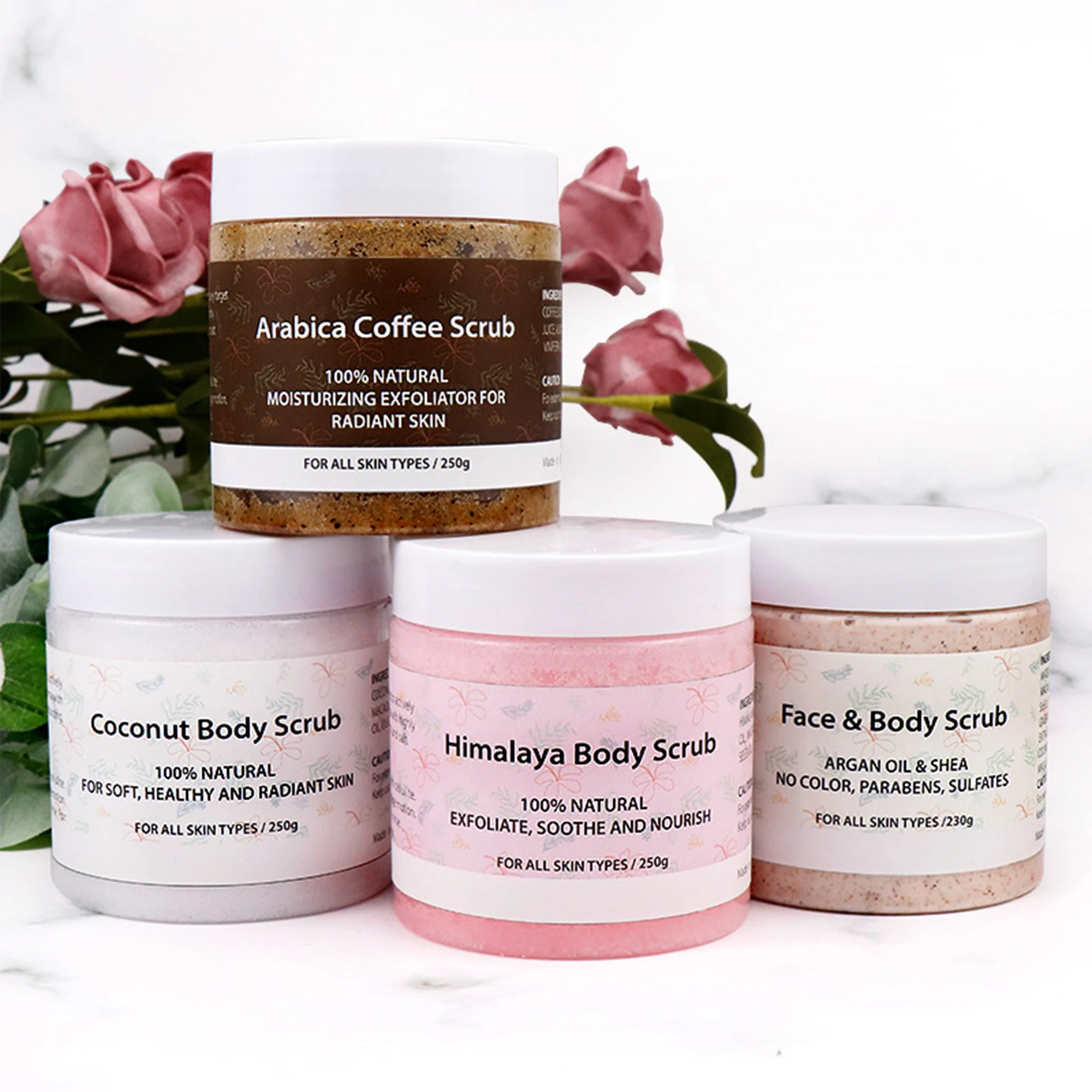 

OEM Private Label 100% Natural Coffee Scrubs Sea Salt Particles Facial Body Cleansing Bath Bathing Scrub