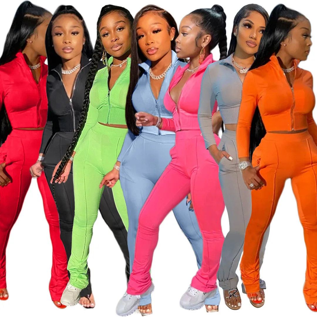

2021 Fashion Sport Casual joggers women Sets Reflective Strip women clothing joggers Set Outfit 2 Piece Set