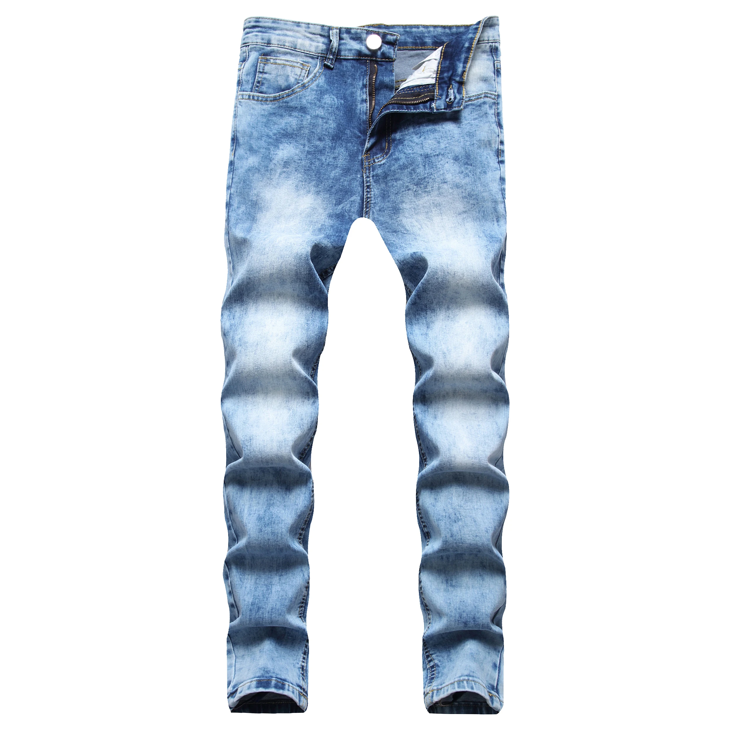 

Casual Ripped Jeans for Men Slim Fit Tapered Leg Stretch Skinny Jeans Denim Pants