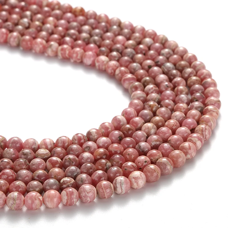 

Wholesale Natural Mineral 8mm Gemstone Stone Argentina Rhodochrosite Loose Beads, Red