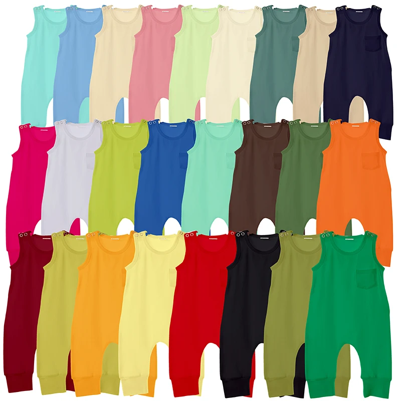 

wholesale cotton sleeveless infant baby clothes newborn plain baby clothing baby romper, 50colors for you choose