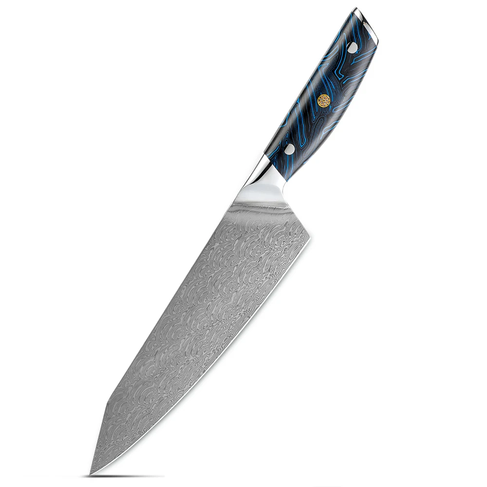 

New Arrival 110 layers of Dual-core Full Damascus Diamond Pattern Kitchen Utility Knife Chef Knife with Burl Wood Handle