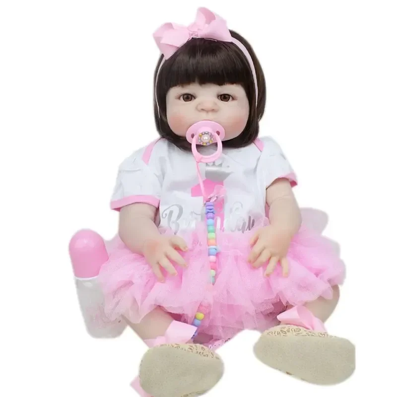 

55cm Full Silicone Reborn Baby Toys 22" Lifelike Handmade Reborn Bebe Child Bathe Toy