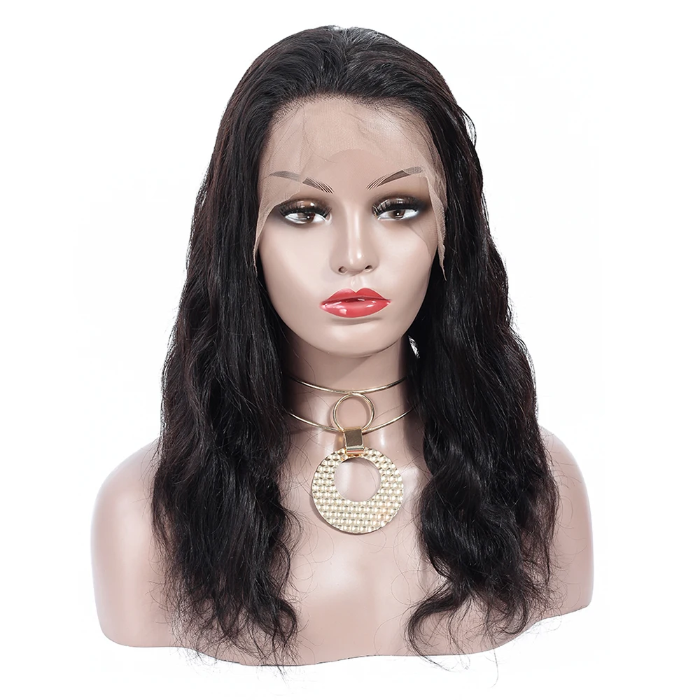 

Free Shipping Cuticle Aligned Brazilian Human Hair Body Wave Lace Front Wig With Baby Hair
