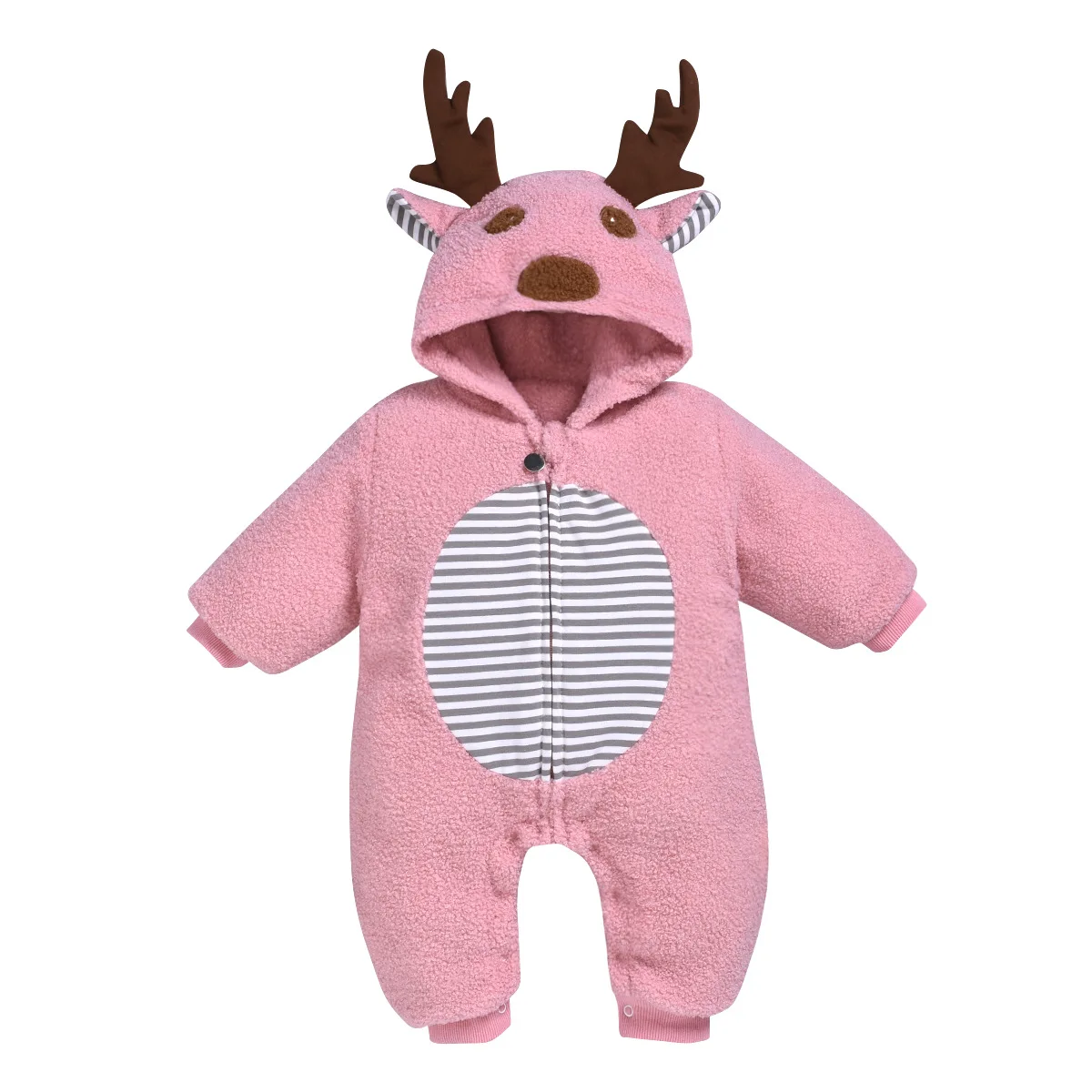 

Autumn and Winter thickened warm reindeer-shaped baby rompers