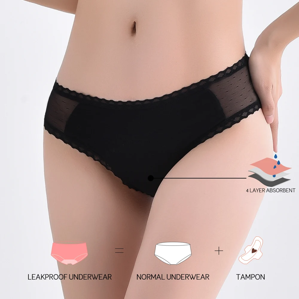 

LYNNISS Dropshipping Culotte Menstruelle Period Pantie Leak Proof Underwear US EU size menstrual period panti