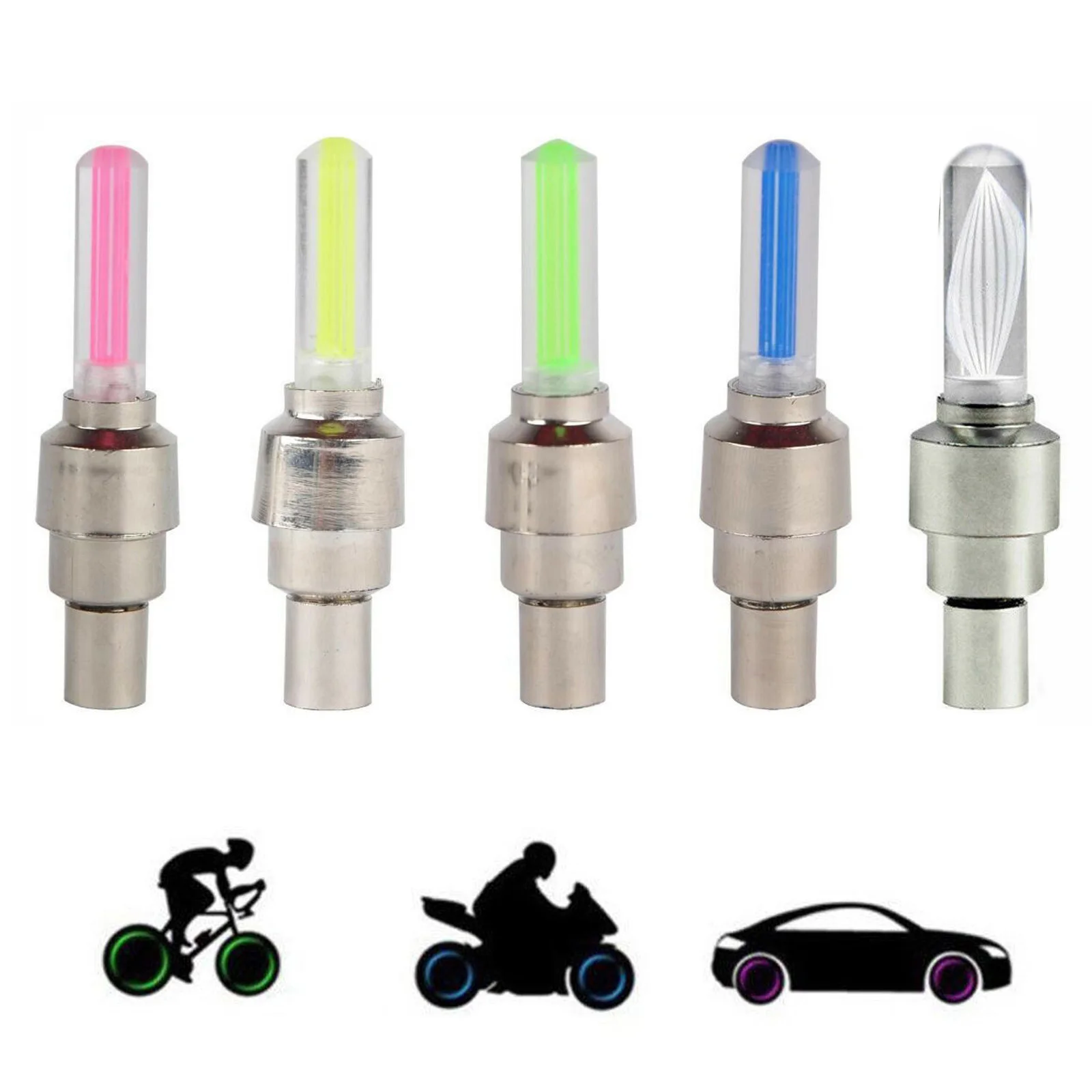 

5 Colors Flashing Waterproof LED Wheel Light Bike Tyre Valve Lights For Car Bicycle Motorcycle