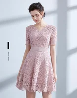 

2018 Newest Fashion Casual Dress with Pink Lace Dress Women