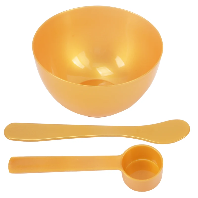 

Plastic 100 ml Gold Mask Bowl Spatula Scoop Modeling Mask Mixing Bowl Set for Home Beauty Salon