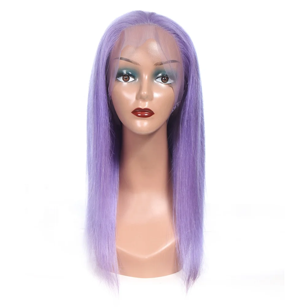 

Antimi Hair 20 inch Purple Straight Human Hair Wig High Density Unprocessed Virgin Brazilian BR Hair 13X4 HD Lace
