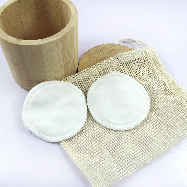 Ecofriendly Washable Cotton Pads Bamboo Reusable Soft Round Facial