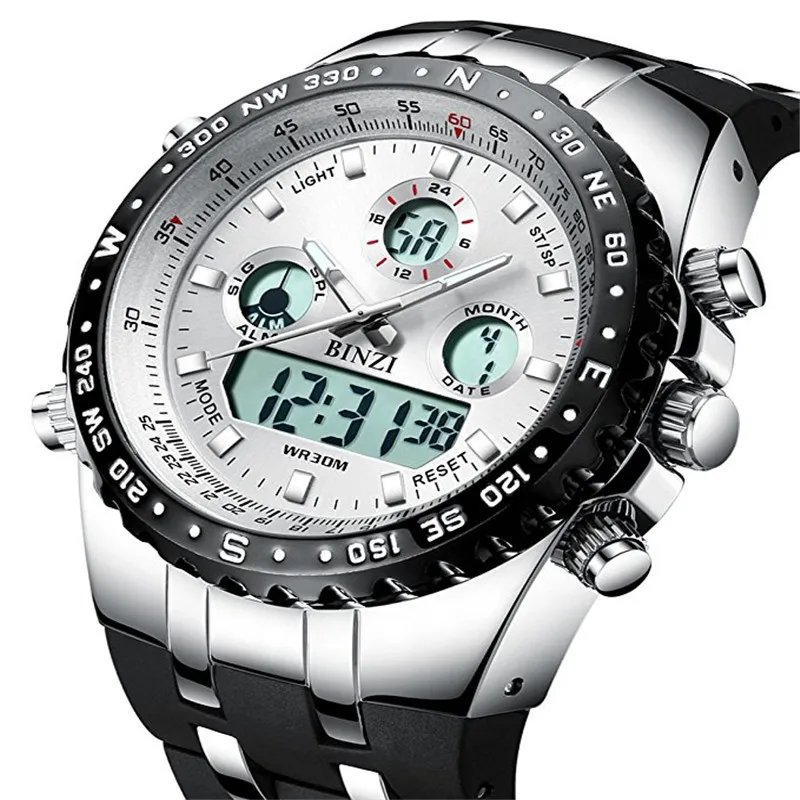 

Relogio Masculino Luxury Sports Watches Men Led Digital Military Watch Waterproof Dual Display Analog Wrist Watch Top Clock Male
