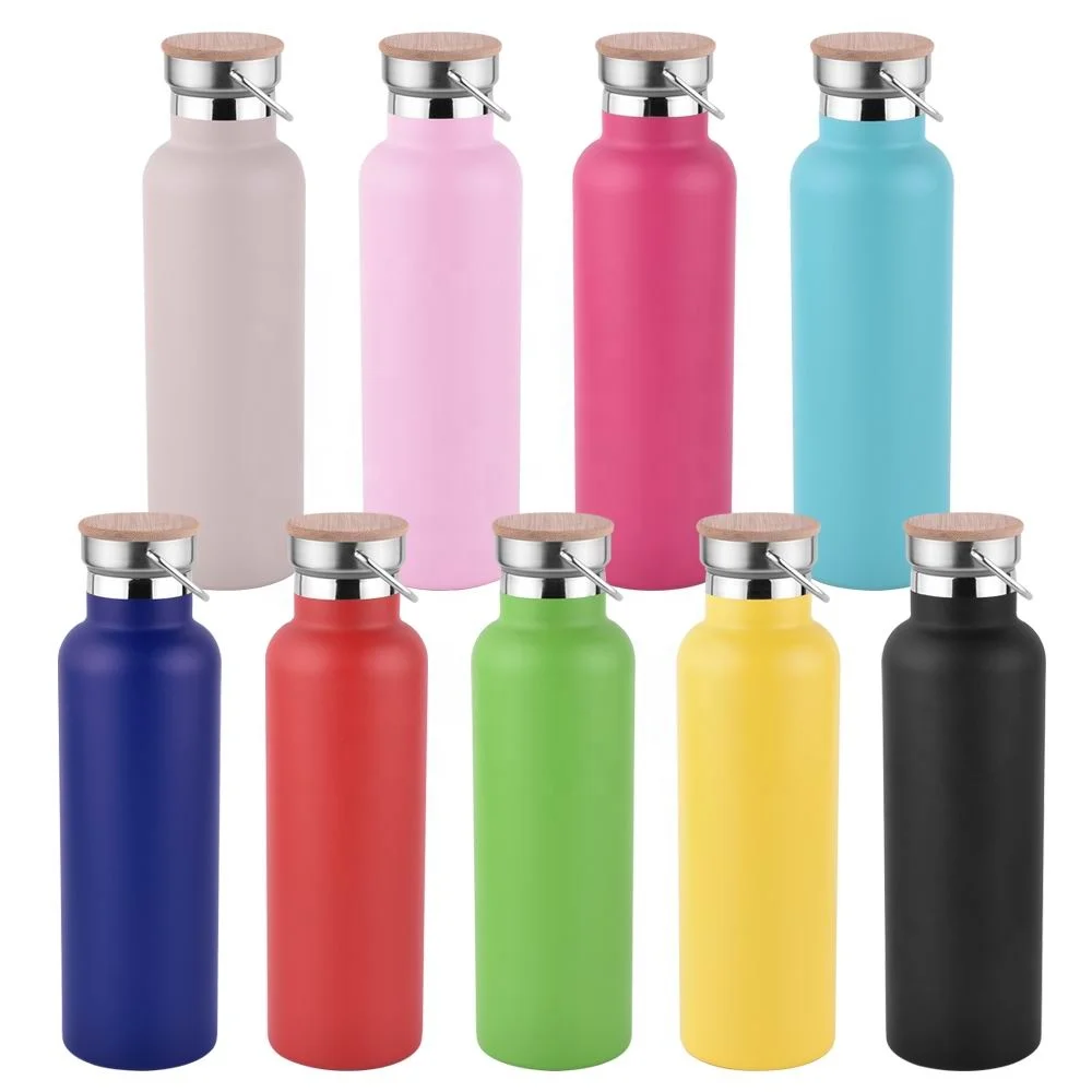 

Promotional Gifts 350ml 500ml 600ml 750ml Vacuum Stainless Steel Termo Thermos Double Wall Bamboo Lid Insulated Water Bottle