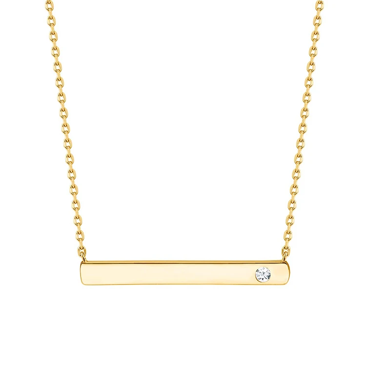 

14K Gold Plated Crystal Birthstone Bar Necklace | Dainty Necklace | Gold Necklaces for Women