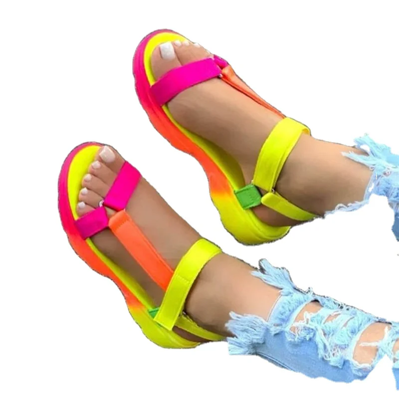 

2021 New Ladies Outdoor Beach Slippers Ms Women Soft-slip Non-slip Sandals Foam Sole Durable Sandals, As picture
