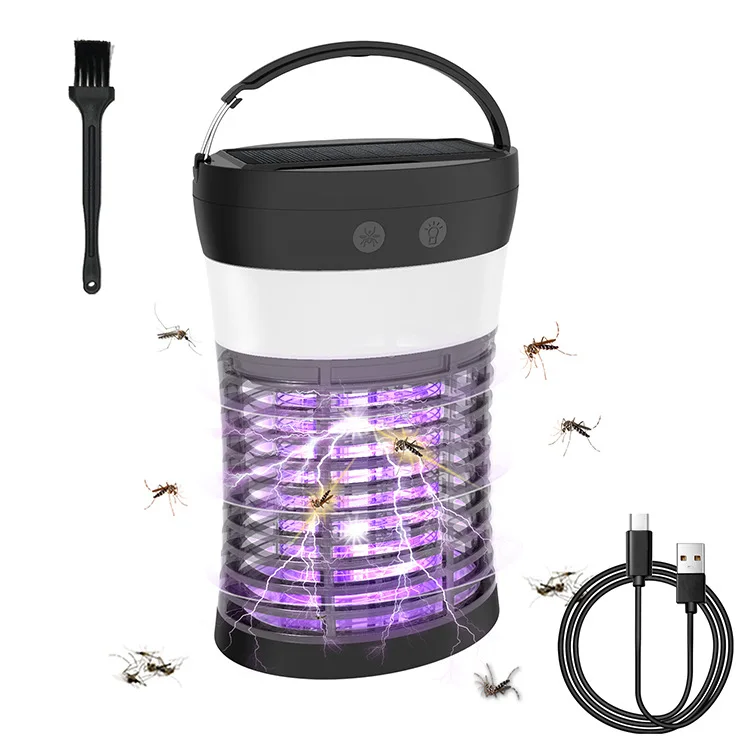 

Solar Bug Zapper Mosquito Killer Lamp Camping Lights USB Rechargeable Fly Zapper Led Killer Lantern Waterproof Outdoor Indoor