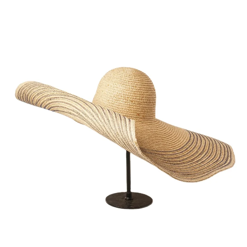 

2021 Free Wholesale Oversize Floppy Fashion Lady Raffia Hats Straw Fedora Sun Hat fedora hat womens straw