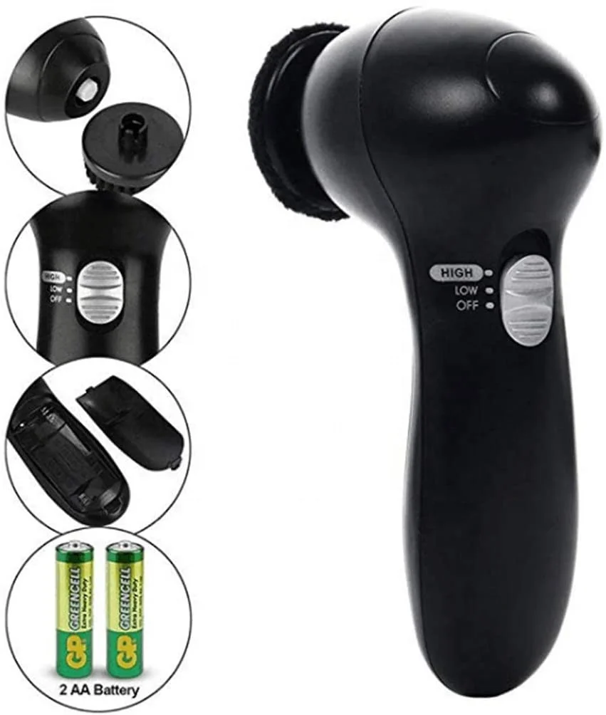 

Electric Shoe Polisher Brush Shoe Shiner Dust Cleaner Portable Wireless Care Kit For Leather Shoes, As picture show