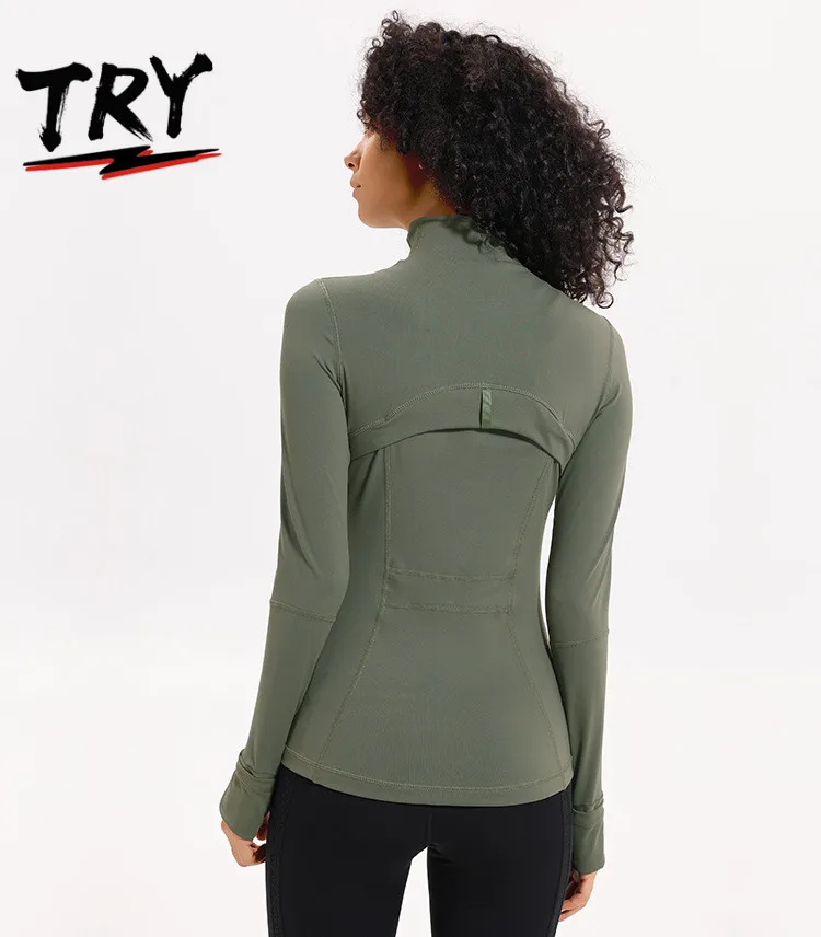 Athletic women yoga gym athletic jacket running women yoga wear zipper long sleeve fitness yoga coat