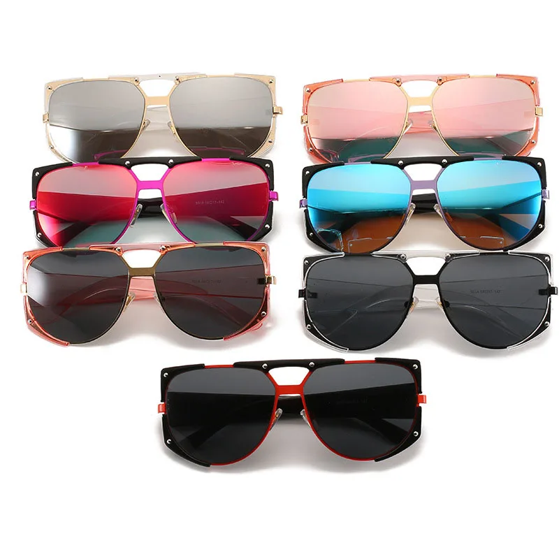 

Retro Square Frame M-nail Sunglasses with Large Frame Temple Double Beam Sunglasses for Ladies 2021, 7colors