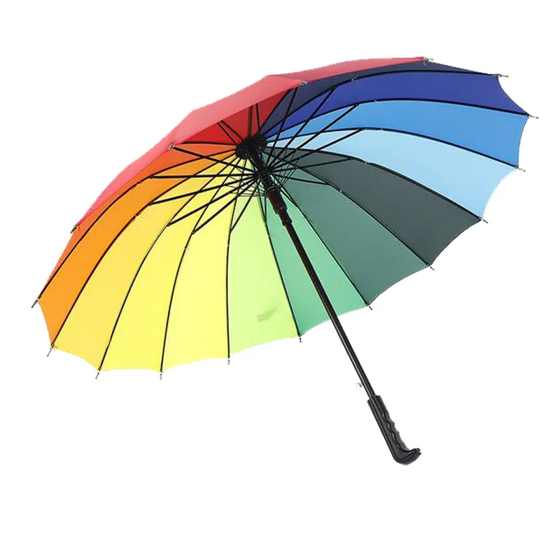 

Fancy Design Colorful Customized Logo Metal Frame Waterproof Straight Umbrella, Stock color